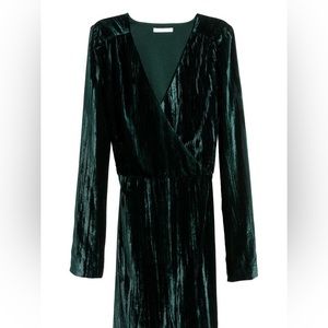 Green Crushed Velvet H&M Dress